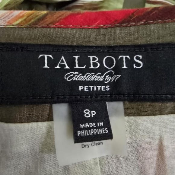 Talbots Vibrant Multicolor Skirt Cotton/Silk Blend Orange Green Yellow Size 8P - Picture 10 of 11